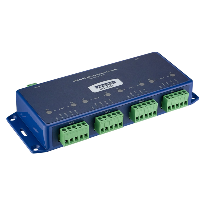 Serial Converter, USB 2.0 to 4 x RS-422/485 TB, Isolated
